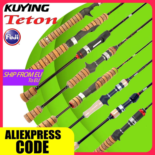 KUYING Fishing Rod Lure Cane Spinning Casting Fuji Carbon