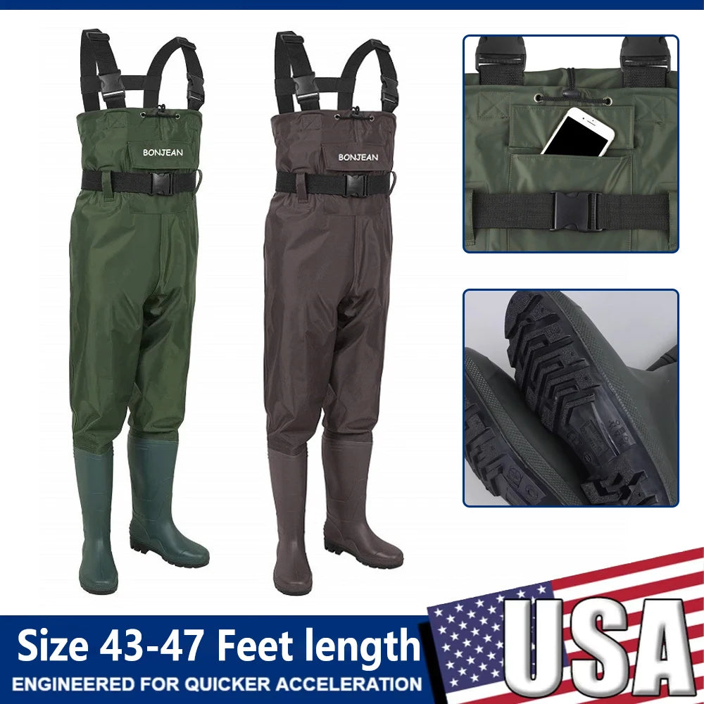 Waterproof Fishing Waders With Boots Durable Breathable Overalls