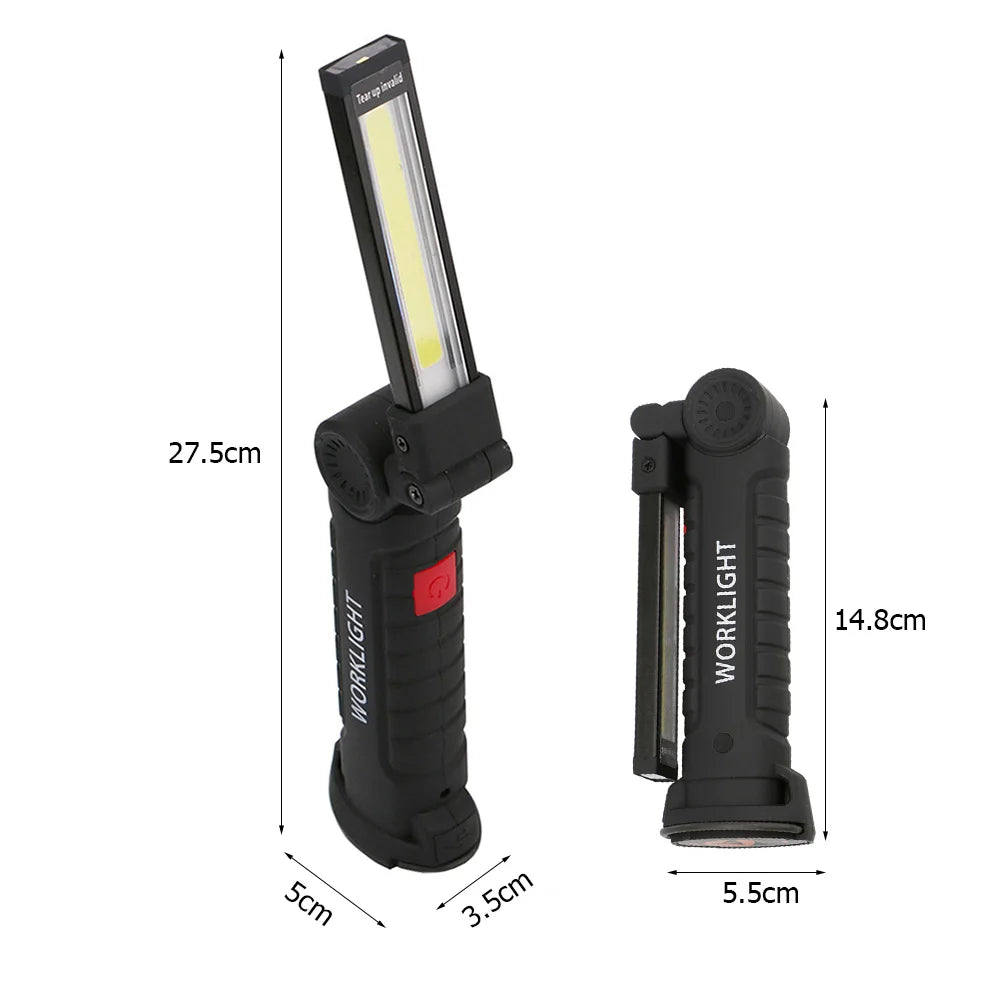 Shunmaii Portable COB LED Flashlight USB Rechargeable Work Light