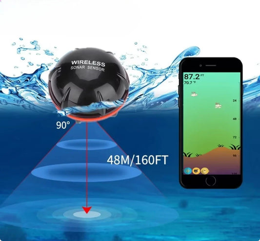 NONEDetect Wireless Bluetooth Portable Fish Finder For iOS Android