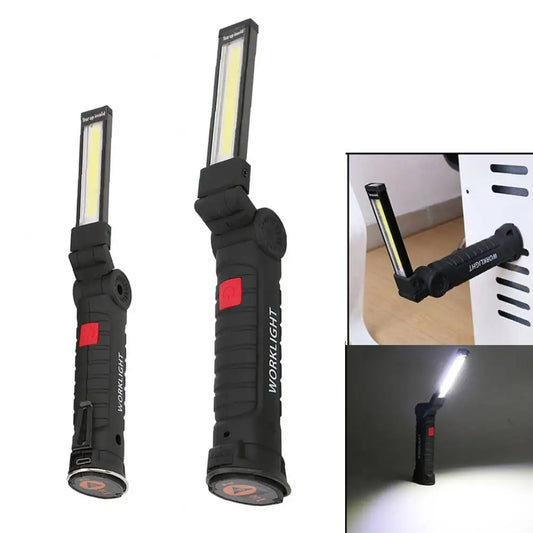 Shunmaii Portable COB LED Flashlight USB Rechargeable Work Light