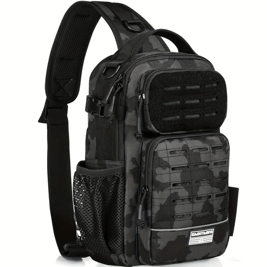 Fishing Backpack Tackle Sling Bag With Rod Holder Gear