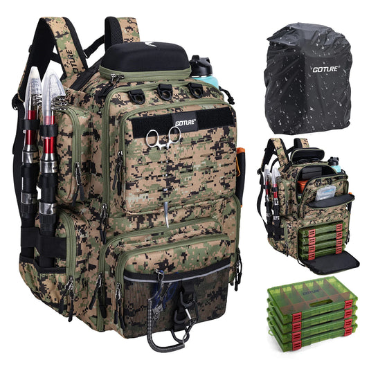 Goture 900D Water Resistant Tactical Fishing Tackle Bag Backpack